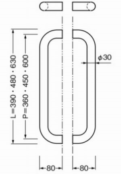 ドアハンドル　抗菌　両面タイプ　No.380